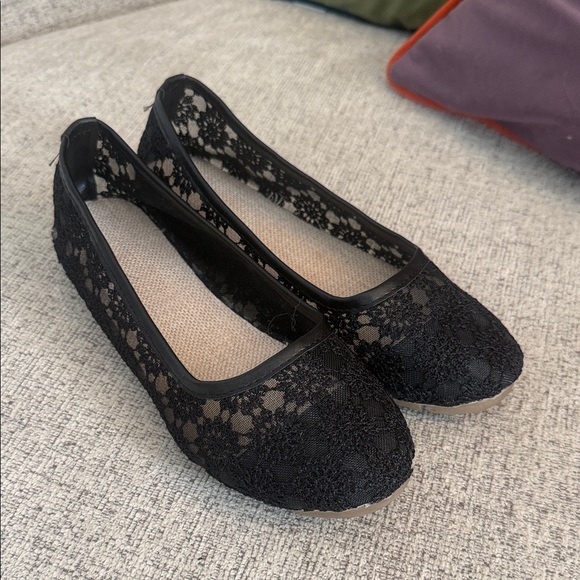 no brand Shoes - Chic Black Lace Women's Flats